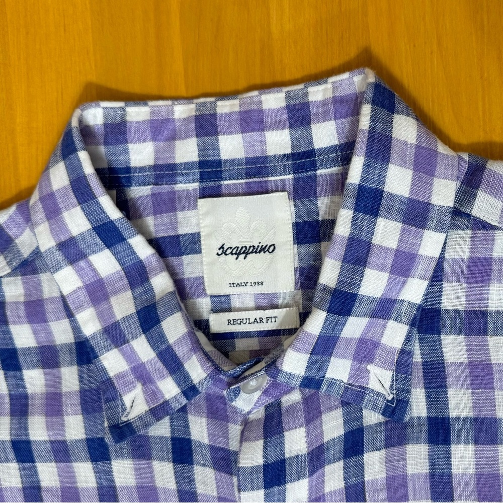 Men’s Scappino short sleeve size M regular fit shirt.  Nice spring colors.